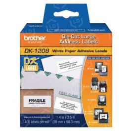 Original Brother DK-1208 White Labels, 1.4 in x 3.5 in - LD Products