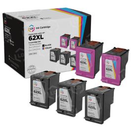 HP 62 Ink Series | Low Cost Replacements | 3 BK + 2 Color - LD