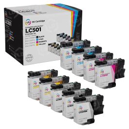 9-Pack Compatible Brother LC501 Ink Cartridges (3 Black, 2 each