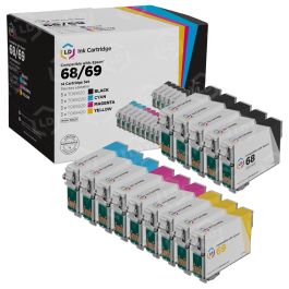 Affordable 14-Cartridge Set For Epson 68/69 Ink - LD Products