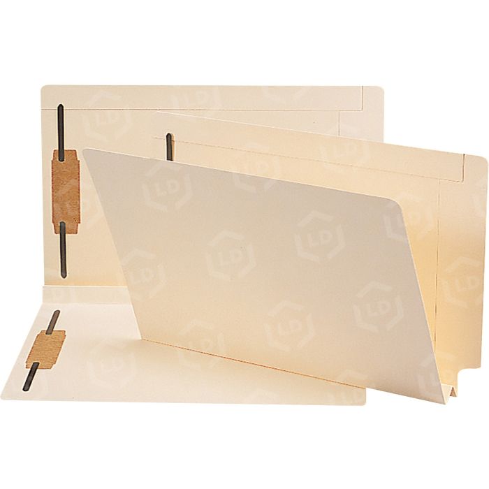 End Tab Pocket Folders, Inside Double Pocket, Letter, No Fastener, Blue, 50/Box