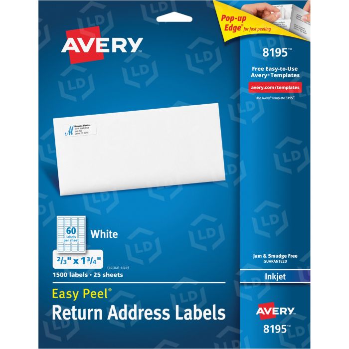 Avery Rectangle 1.75 avery-rectangle-1-75-x-0-66-easy-peel-return-address-label-for-inket-printer-1500-per-pack-white-ld-products