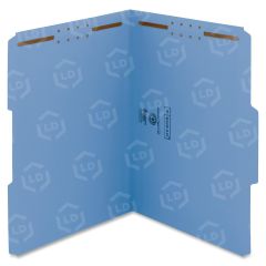 Smead Colored Top Tab Fastener File Folder - 50 per box Letter - 8.50" x 11" - Blue