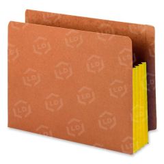 Smead TUFF Pocket End Tab File Pocket with Colored Gussets - Yellow