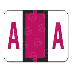Smead Bar Style Color Coded Alphabetic Label - 1.25" Width x 1" Length - Red - 500 / Roll