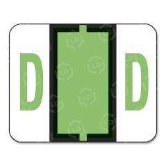 Smead Bar Style Color Coded Alphabetic Label - 1.25" Width x 1" Length - 500 / Roll - Light Green
