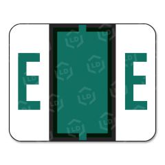 Smead Bar Style Color Coded Alphabetic Label - 1.25" Width x 1" Length - Dark Green - 500 / Roll