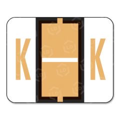 Smead Bar Style Color Coded Alphabetic Label - 1.25" Width x 1" Length - Light Orange