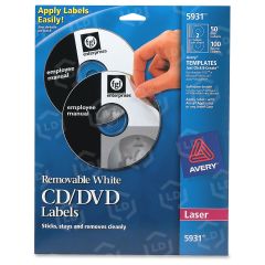 Avery Round CD/DVD Label (Laser) - 50 per pack
