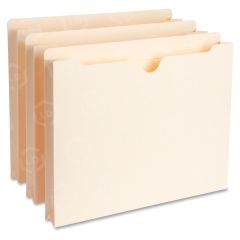 Business Source Flat File Pocket - 50 per box Letter - 8.50" x 11" - 1.50" Expansion  -  11 pt. - Manila