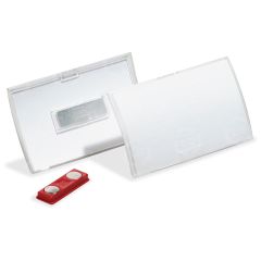 Durable Click-Fold Convex Name Badge with Magnetic Clip - 10 per pack