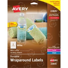 Avery 9.75" x 1.25" Rectangle Wraparound Durable Labels - 40 per pack