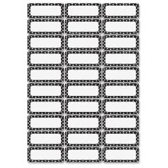 Ashley Dry Erase B/W Dots Nameplate Magnets - PK per pack