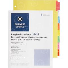 Business Source Insertable Tab Ring Binder Indexes - BX per box
