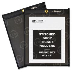 C-line Stitched Shop Ticket Holders with Black Backing - 25 per box