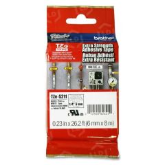 Brother OEM TZeS211 Black on White Tape