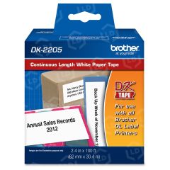 Brother DK2205 - Continuous Length White Film Paper Tape