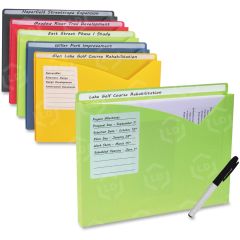 C-Line Products Write-on Poly File Jackets, Assorted, 11 X 8 1/2, 10/PK - 10 per pack