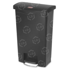 Rubbermaid Commercial Slim Jim Black 13G Front Step Can