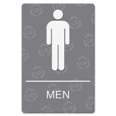 U.S. Stamp & Sign ADA Men's Restroom Sign w Symbol