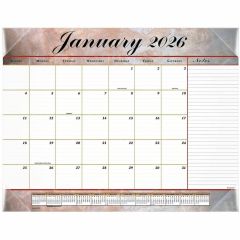 Visual Organizer Marble Look Desk Pad Calendar