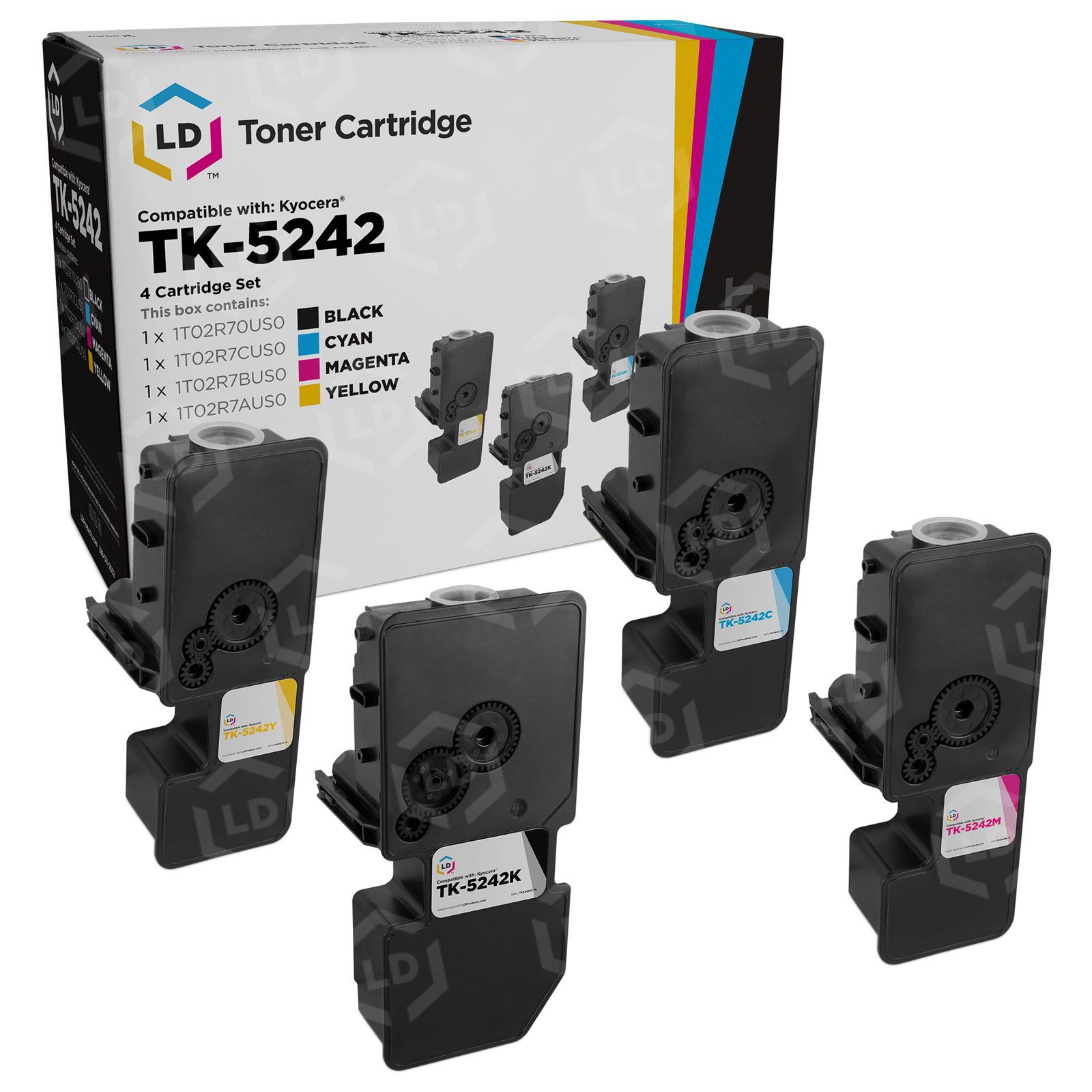 Kyocera TK-5242 (BK, C, M, Y) Toners - LD Products