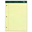 Tops Letr-Trim Perf 3-Hole Narrow Ruled Canary Pads - 100 Sheet - 16.00 lb - 8.50" x 11.75"