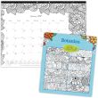 Blueline Botanica Design Monthly Coloring Desk Pad Calendar