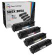 4 Remanufactured Replacement Toner Cartridges for HP 305A