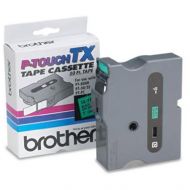 Brother OEM TX-7511 Black on Green 1" Tape