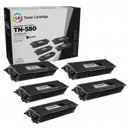 5 Pack of Brother TN580 High Yield Black Compatible Toner Cartridges
