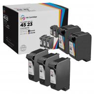 LD Remanufactured Black and Color Ink Cartridges for HP 45 and 23