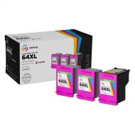 LD InkPods™ Replacements for HP 64XL TriColor Ink Cartridge (3-Pack with OEM printhead)